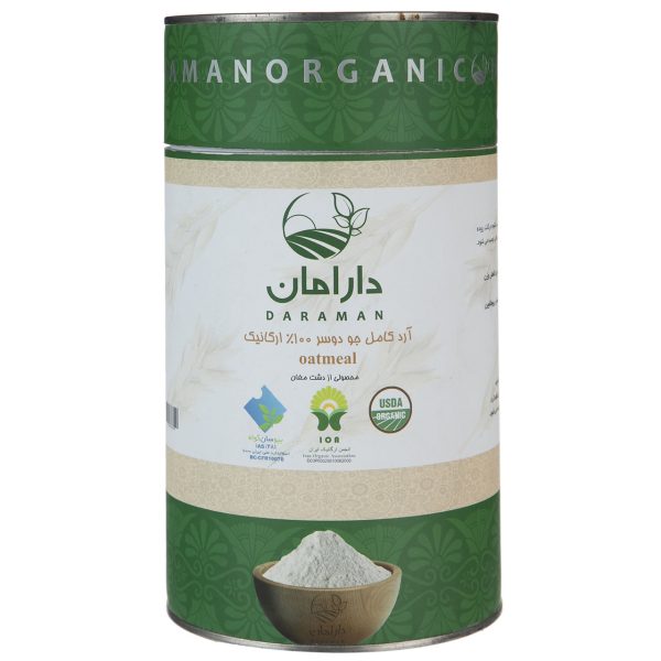 آرد کامل جو دوسر ارگانیک دارامان مقدار 500 گرم